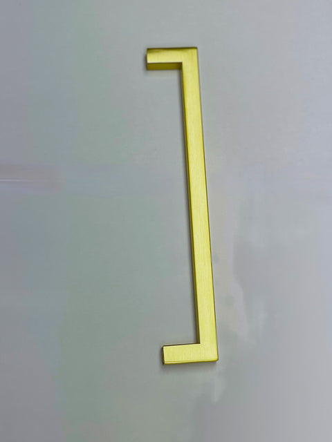 Matte Gold  Square Bar Pull Cabinet Handle - Sizes 4" to 24" - (1/2" Thickness)