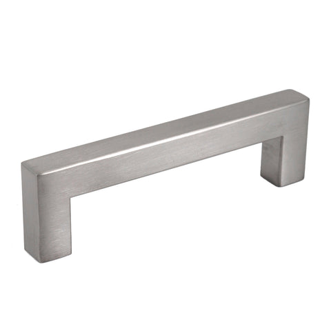 Brushed Nickel Square Bar Pull Cabinet Handle - Sizes 4